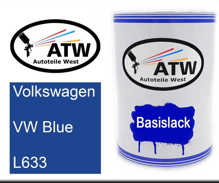 Volkswagen, VW Blue, L633: 500ml Lackdose, von ATW Autoteile West.